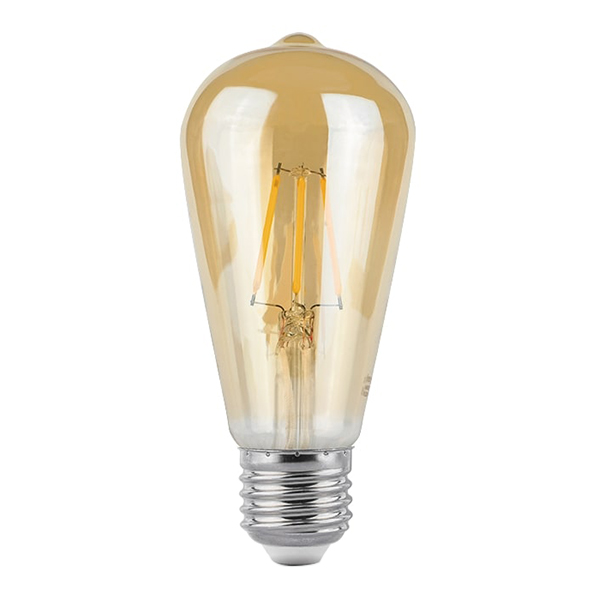 фото Лампа светодиодная gauss filament 6 вт e27 филаментная луковица st64 2400к теплый белый свет 150-265 в прозрачная (10 шт.)