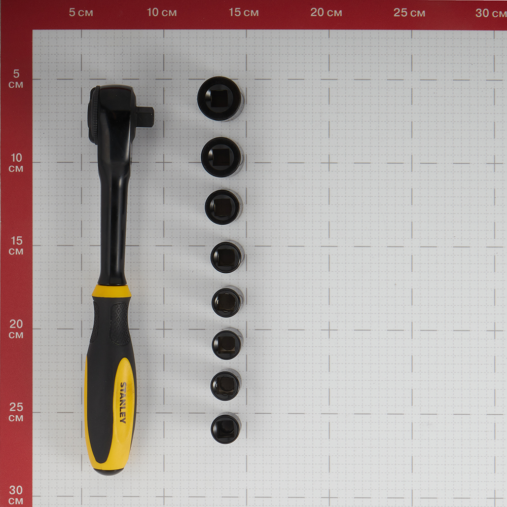 фото Набор торцевых головок храповый механизм stanley fatmax 3/8" (0-94-606) (8 шт.)