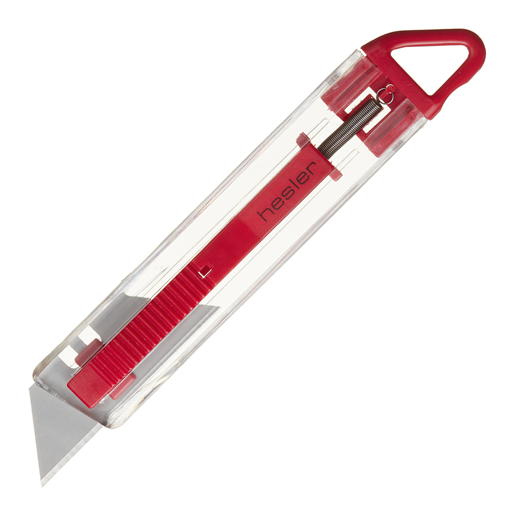 фото Нож строительный hesler 19 мм с трапециевидным выдвижным лезвием пластиковый корпус