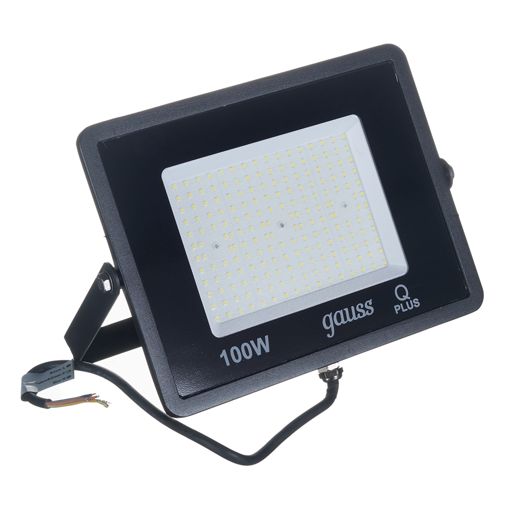 фото Прожектор светодиодный gauss qplus 100 вт 175-265 в ip65 6500 к холодный свет плоский корпус