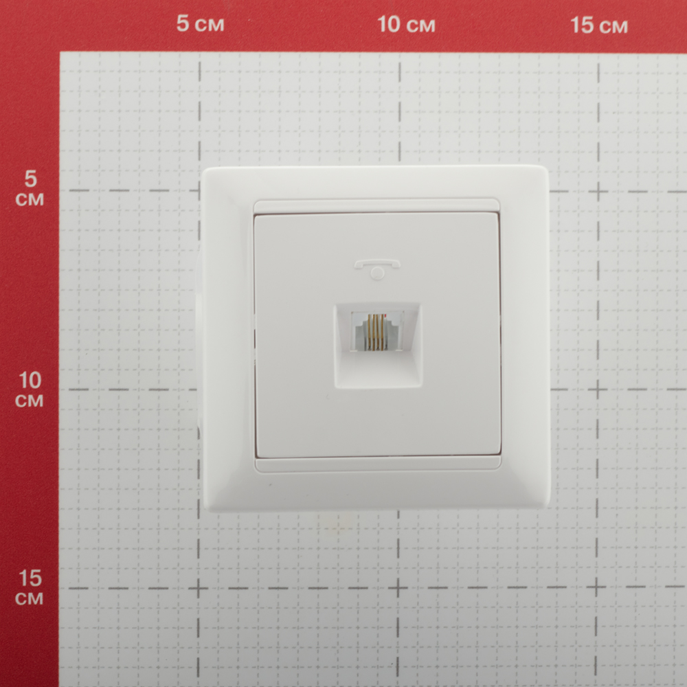 фото Розетка телефонная с рамкой svet скрытая установка белая один модуль rj11