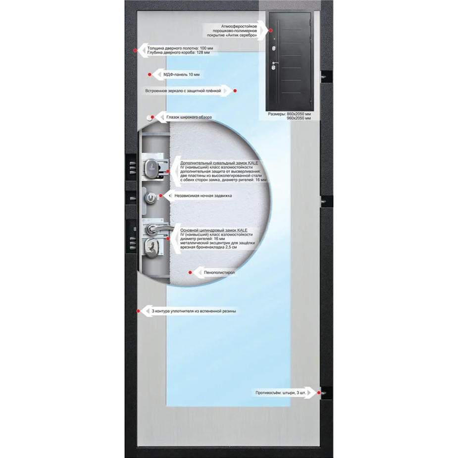 дверь троя с зеркалом характеристики
