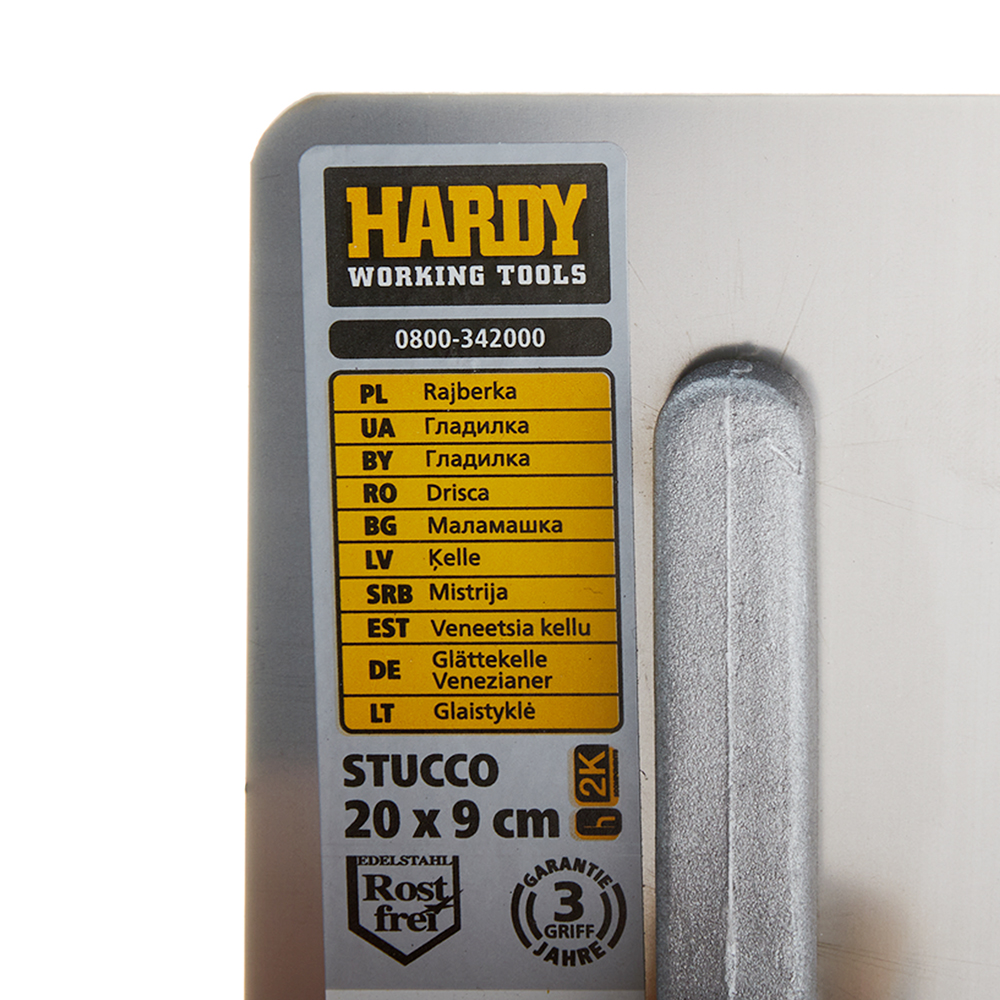 Гладилка плоская Hardy Stucco серия 28 (0800-342000) 200х90 мм с двухкомпонентной профилированной ручкой от Петрович