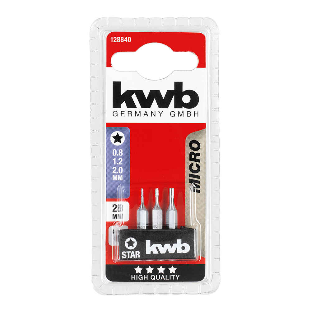 

Набор бит KWB (128840) Star Micro 0.8/ 1.2/ 2 28 мм (3 шт.)