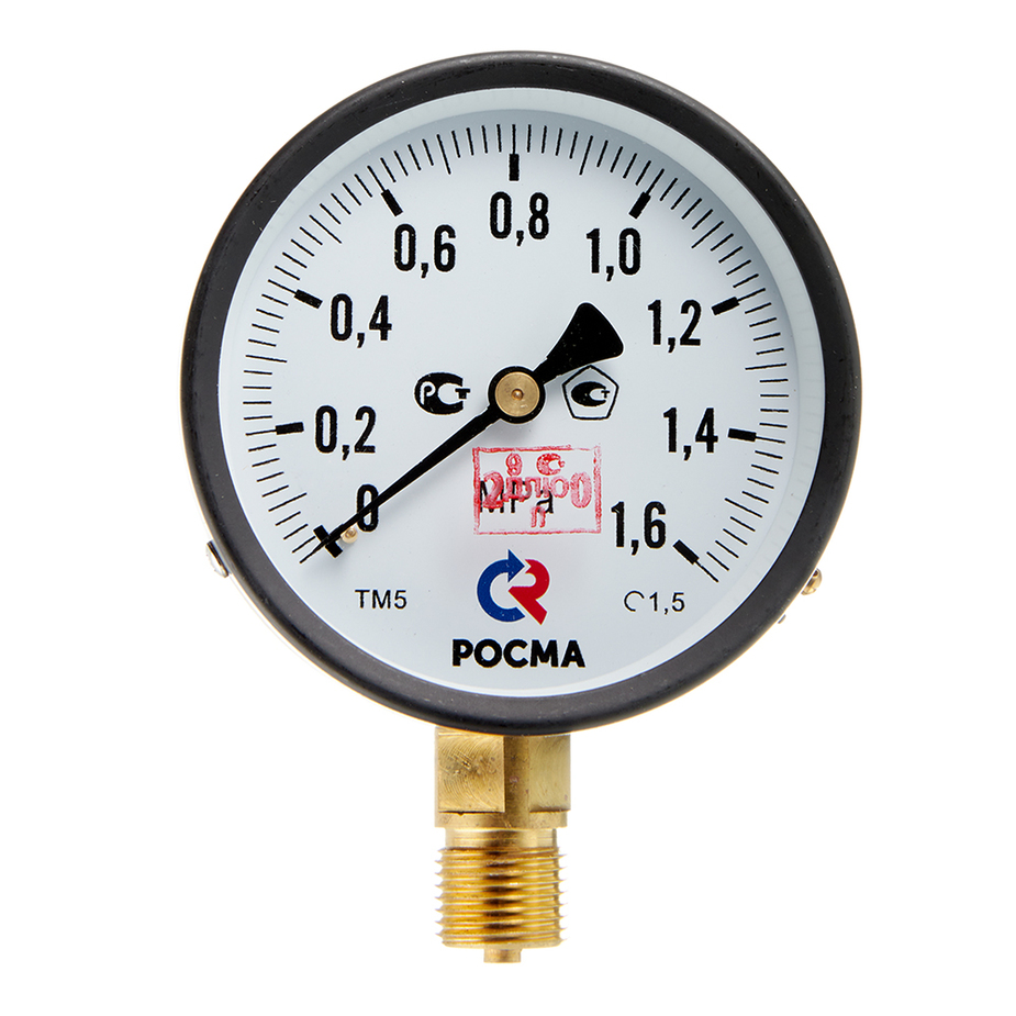 Манометр РОСМА (6833) 1/2 НР(ш) радиальный 16 бар d100 мм — купить в ...