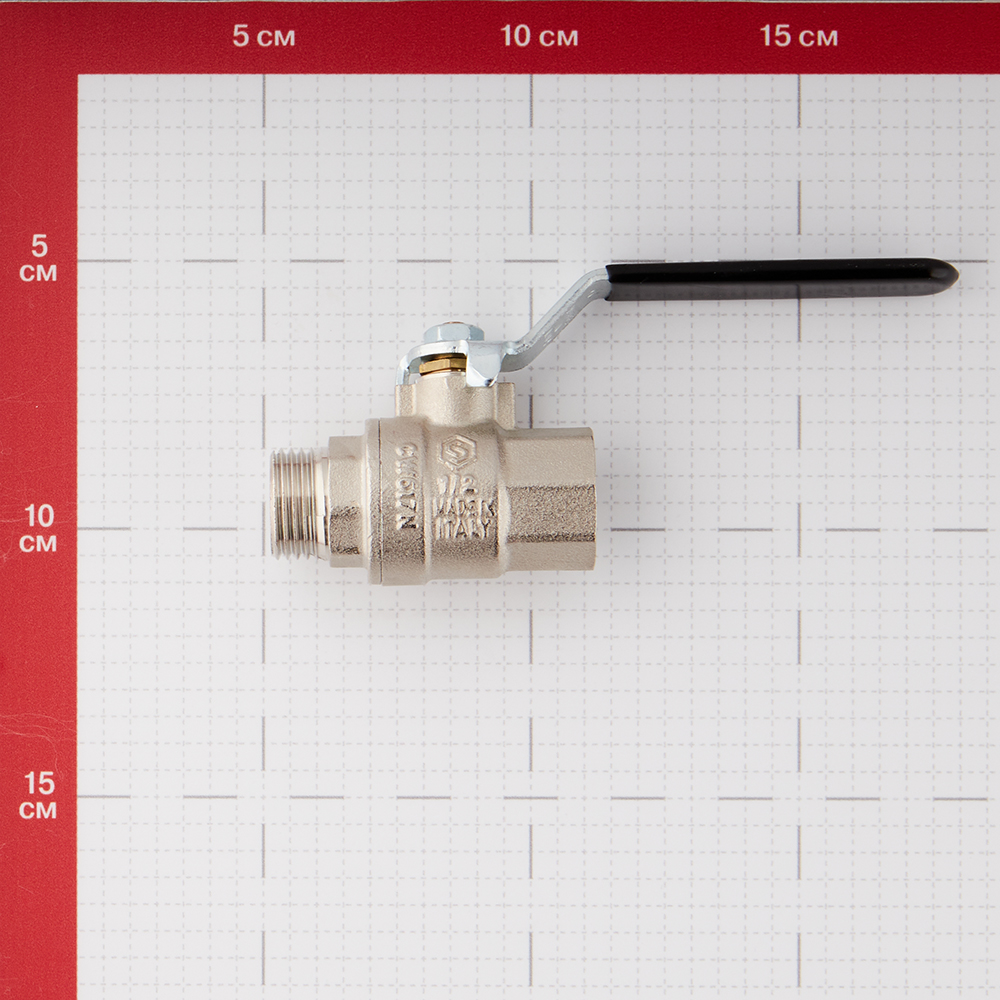 фото Кран шаровой латунный stout (svb-0003-000015) 1/2 вр(г) х 1/2 нр(ш) ручка прямой