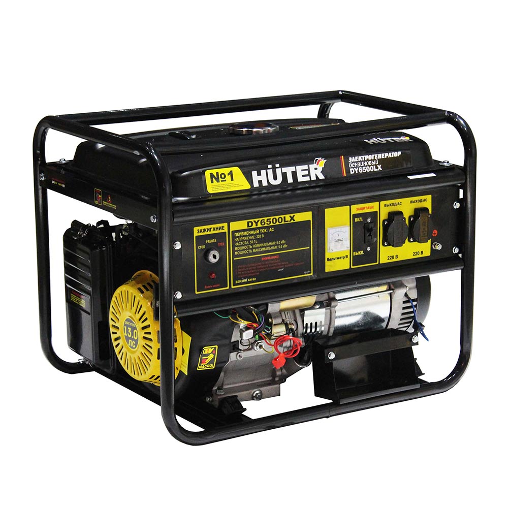 Генератор бензиновый Huter DY6500LX (64/1/7) 5 кВт с электростартером генератор бензиновый huter dy9500lx 64 1 40 7 5 квт с электростартером