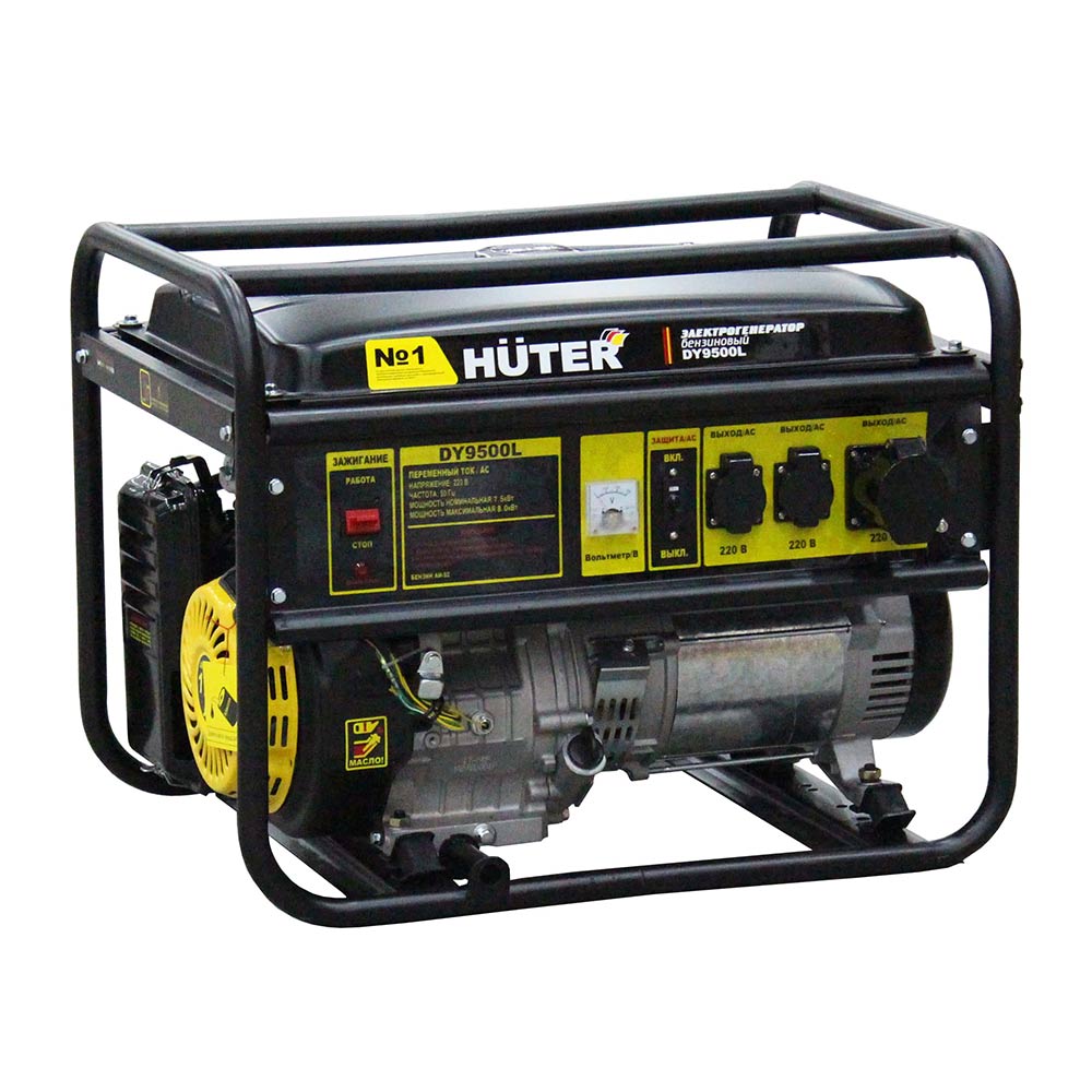 Генератор бензиновый Huter DY9500L (64/1/39) 7,5 кВт генератор бензиновый huter dy9500l 64 1 39 7 5 квт