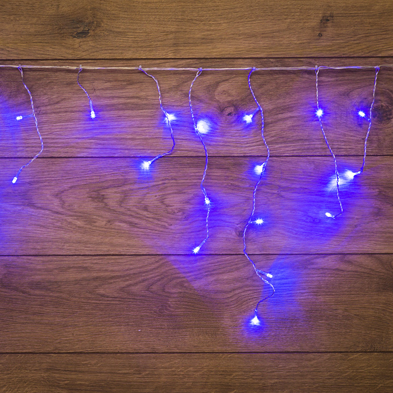 Гирлянда светодиодная Neon-Night Айсикл (бахрома) 48 LED свечение синее 1,8х0,5 м (255-013)