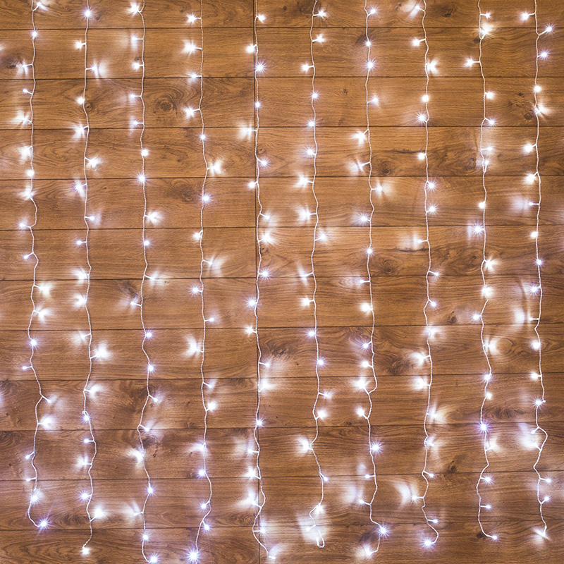 фото Гирлянда светодиодная neon-night дождь 96 led свечение белое 1,5х1 м (235-025)