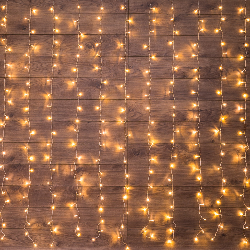 фото Гирлянда светодиодная neon-night дождь 96 led свечение теплое белое 1,5х1 м (235-026)