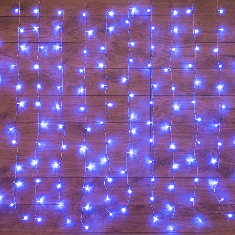 фото Гирлянда светодиодная neon-night дождь 144 led свечение синее 1,5х1,5 м (235-033)