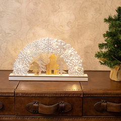 Новогоднее украшение фигура деревянная Neon-Night (504-021) Рождественская сказка 44,5х6х24 см свечение теплое белое