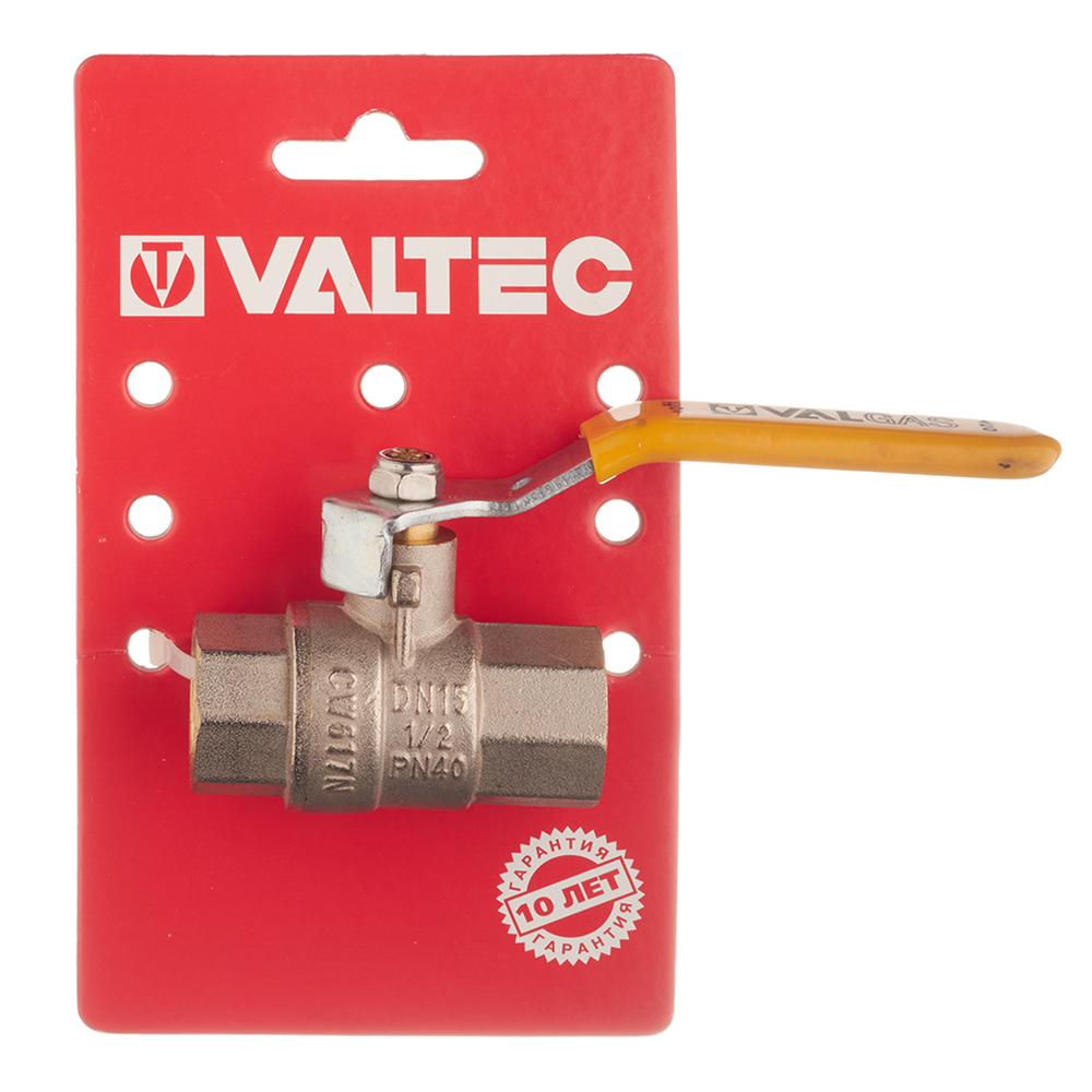 фото Кран шаровой газовый valtec (vt.271.n.04) 1/2 вр(г) х 1/2 вр(г) ручка