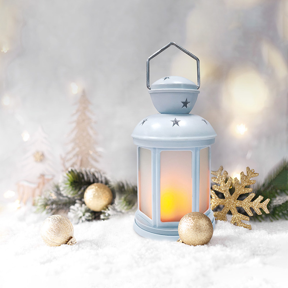Новогоднее украшение фонарь декоративный Neon-Night (513-067) 12х12х20,6 см белый свечение белое