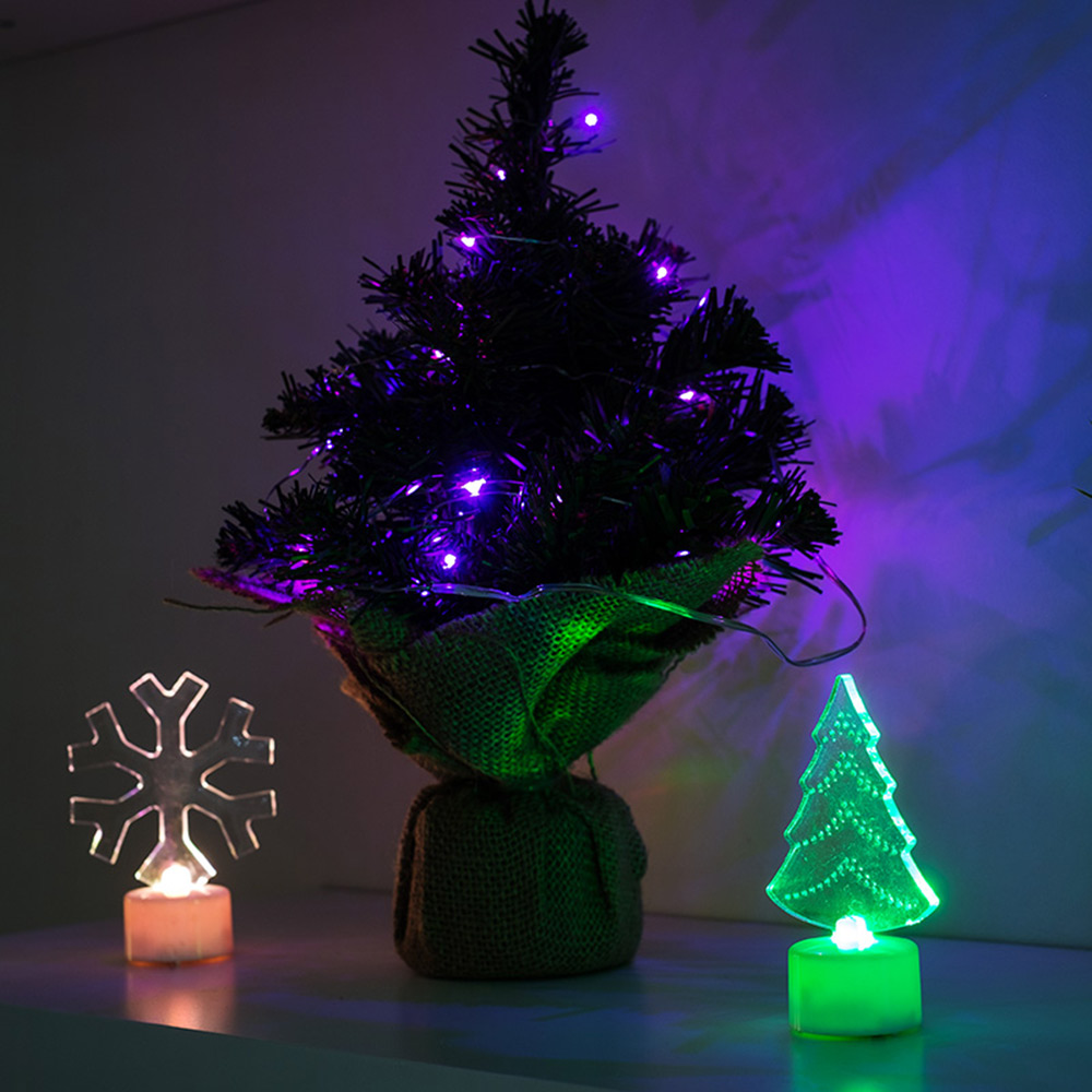 Новогоднее украшение фигура светодиодная Neon-Night (501-045) Елочка 2D 10 см свечение RGB