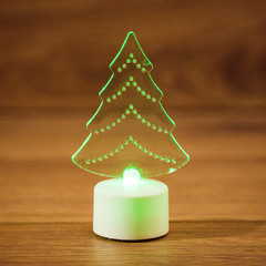 Новогоднее украшение фигура светодиодная Neon-Night (501-045) Елочка 2D 10 см свечение RGB