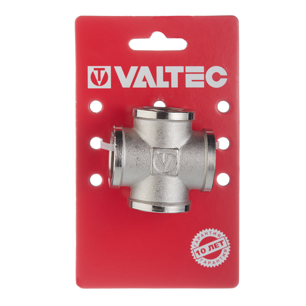 фото Крестовина valtec (vtr.760.n.0005) 3/4 вр(г) х 3/4 вр(г) х 3/4 вр(г) х 3/4 вр(г) латунная