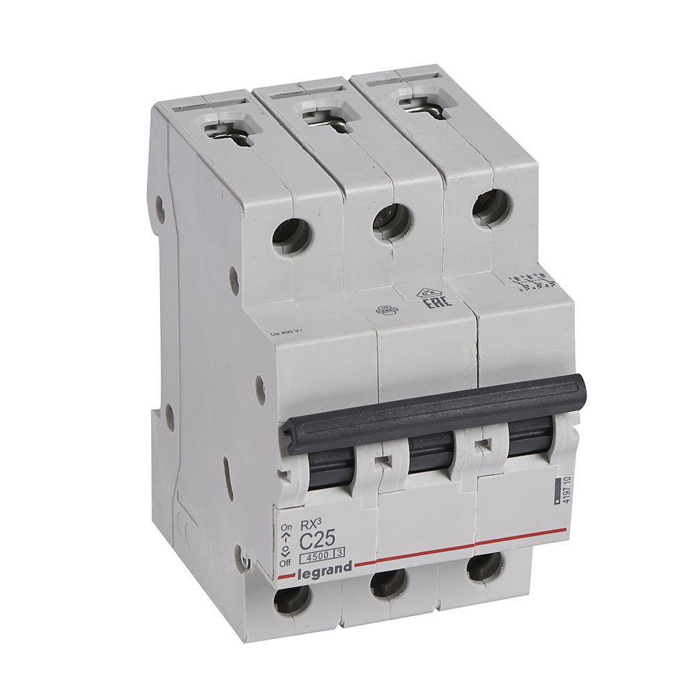 Автоматический выключатель Legrand RX3 (419710) 3P 25А тип C 4,5 кА 400 В на DIN-рейку