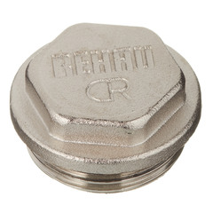 Заглушка никелированная латунь Rehau (11316551001) 1 НР(ш) для коллекторов Rautitan G1