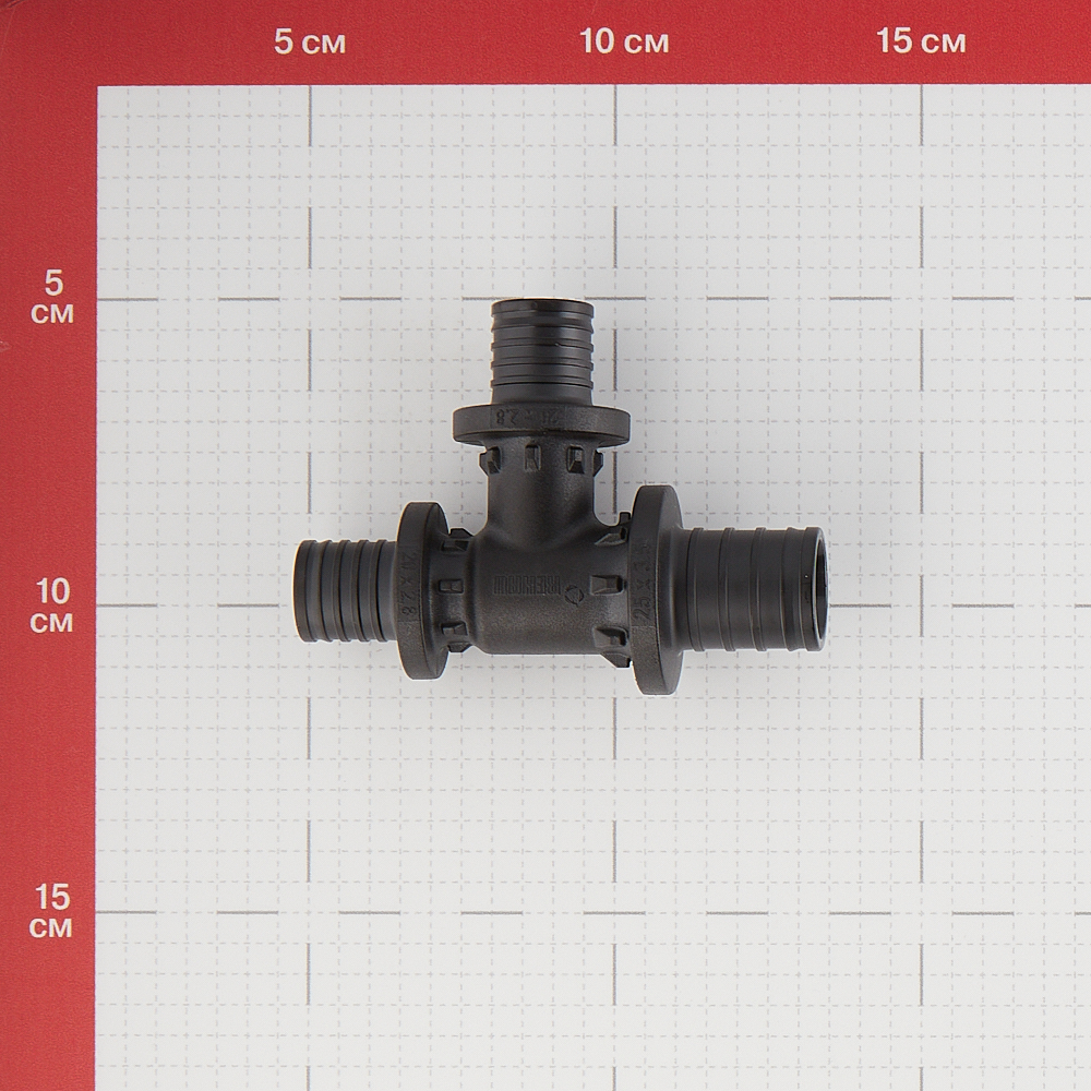 фото Тройник rehau (11600851001) 25 х 20 х 20 мм надвижной пластиковый