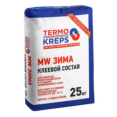Клей для минеральной ваты Крепс Термо MW зимний 25 кг