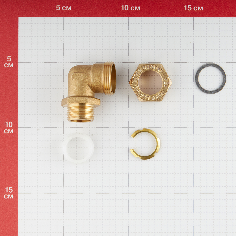 фото Угол stahlman iws easyfix 90° 15 мм х 1/2 нр(ш) для гофрированных труб