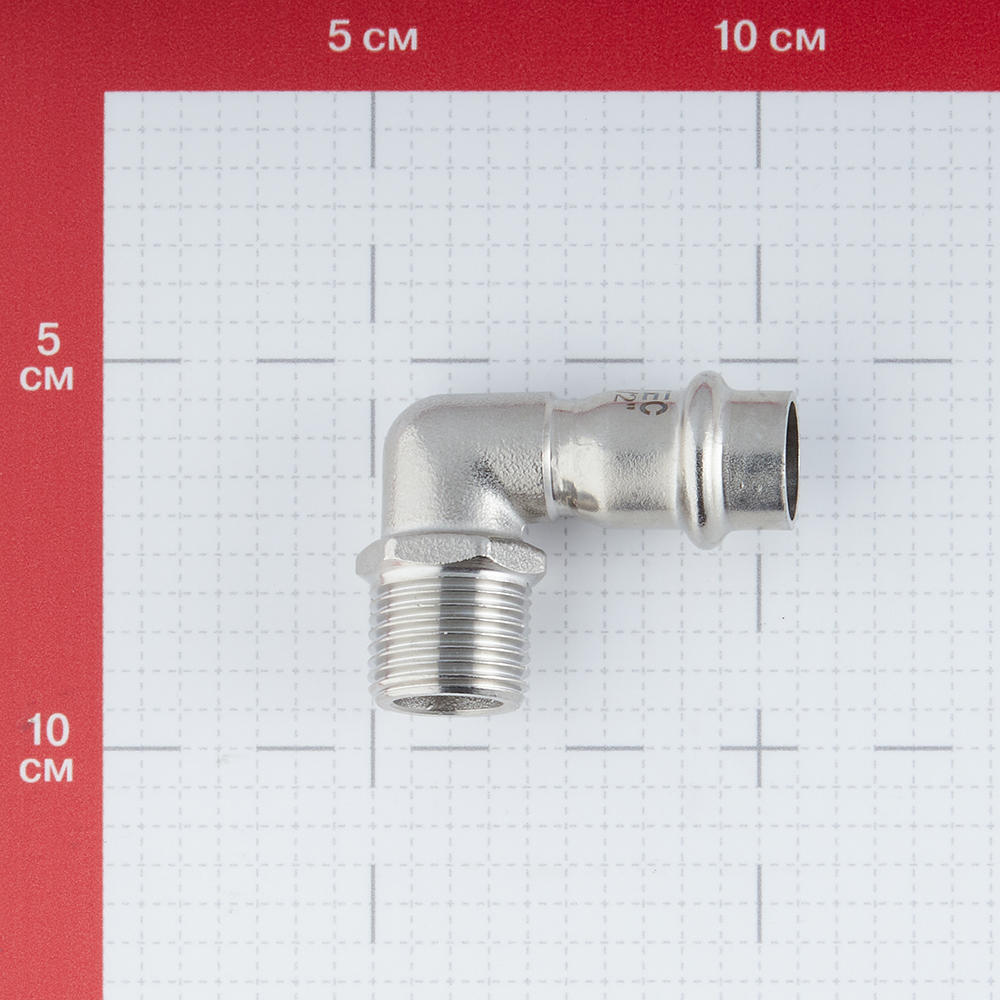 фото Угол valtec (vti.953.i.001504) 90° 15 мм х 1/2 нр(ш) нержавеющая сталь