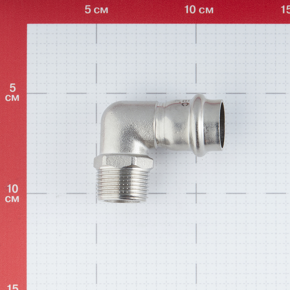 фото Угол valtec (vti.953.i.002205) 90° 22 мм х 3/4 нр нержавеющая сталь