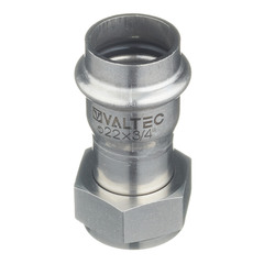 Соединитель VALTEC (VTi.908.I.002205) 22 мм х 3/4 ВР(г) нержавеющая сталь с накидной гайкой
