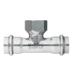 Тройник VALTEC (VTi.932.I.220522) 22 мм х 3/4 ВР(г) х 22 мм нержавеющая сталь