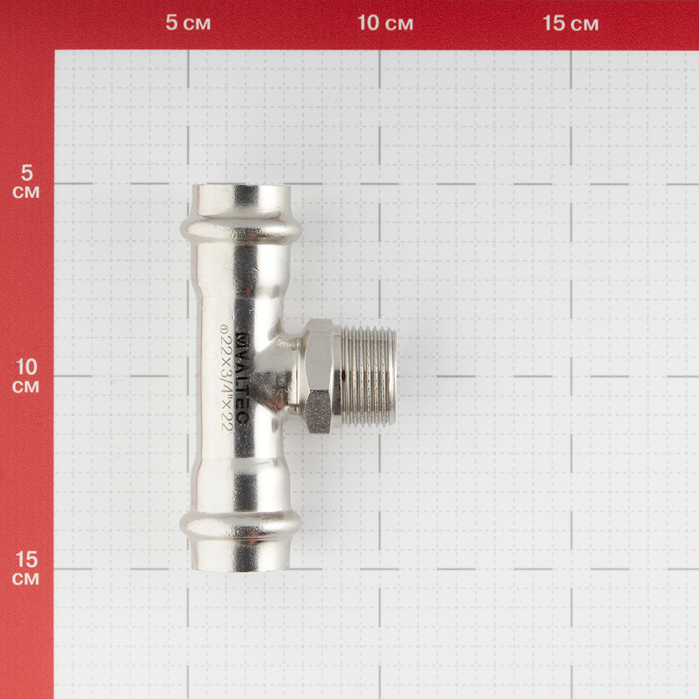фото Тройник valtec (vti.933.i.220522) 22 мм х 3/4 нр(ш) х 22 мм нержавеющая сталь