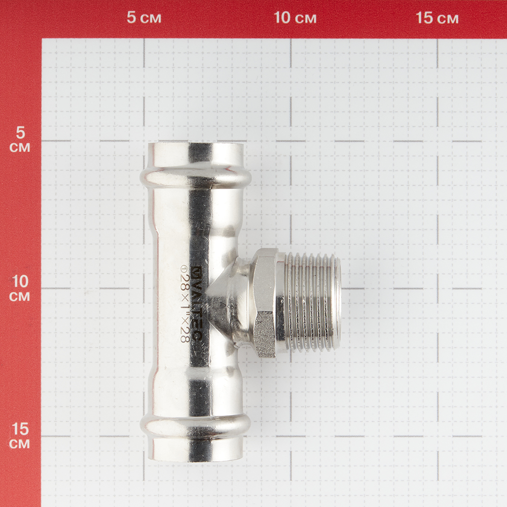 фото Тройник valtec (vti.933.i.280528) 28 мм х 3/4 нр(ш) х 28 мм нержавеющая сталь
