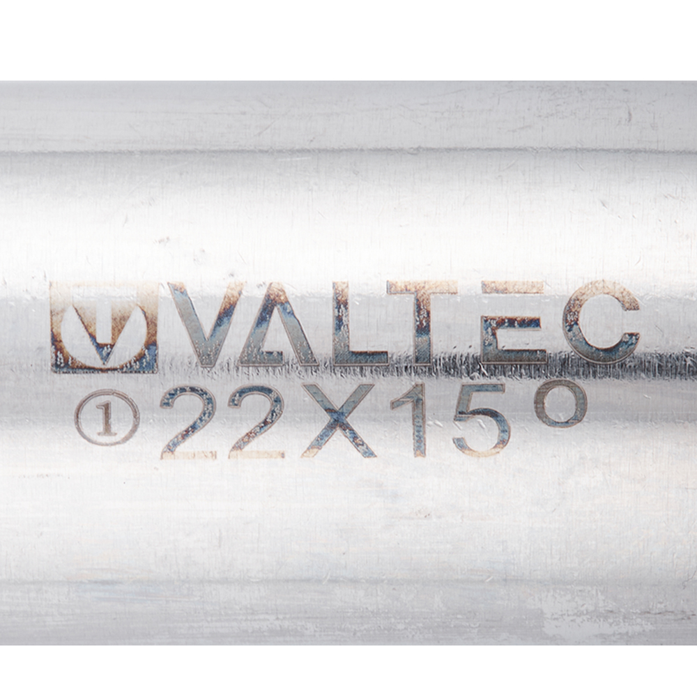 фото Отвод valtec (vti.955.i.152222) 22х22 мм 15° безраструбный нержавеющая сталь