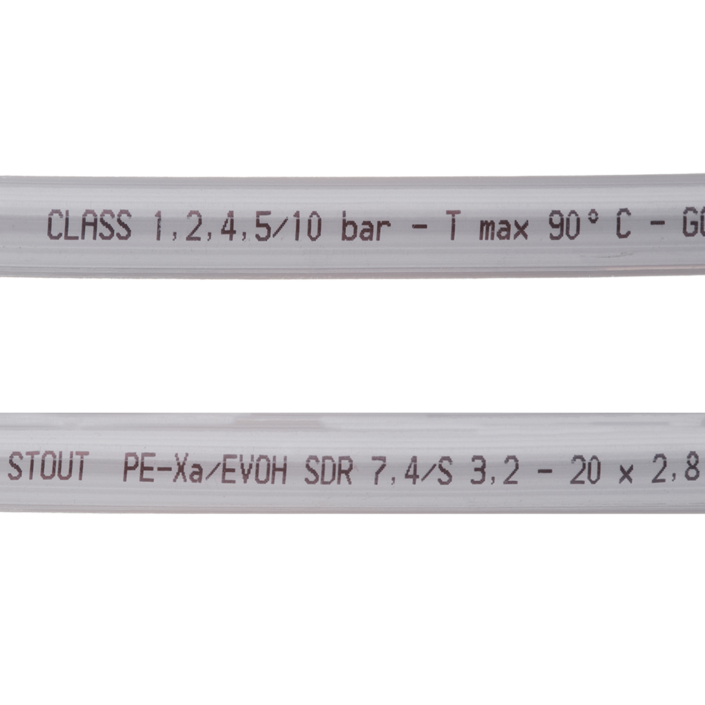 фото Труба из сшитого полиэтилена pe-xa stout (spx-0001-002028) 20 х 2,8 мм pn10 серая