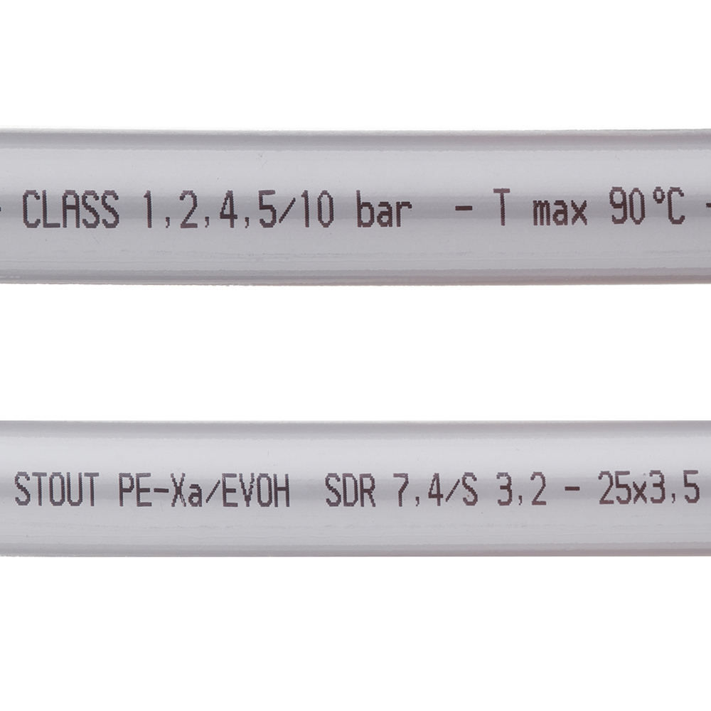 фото Труба из сшитого полиэтилена pe-xa stout (spx-0001-002535) 25 х 3,5 мм pn10 серая