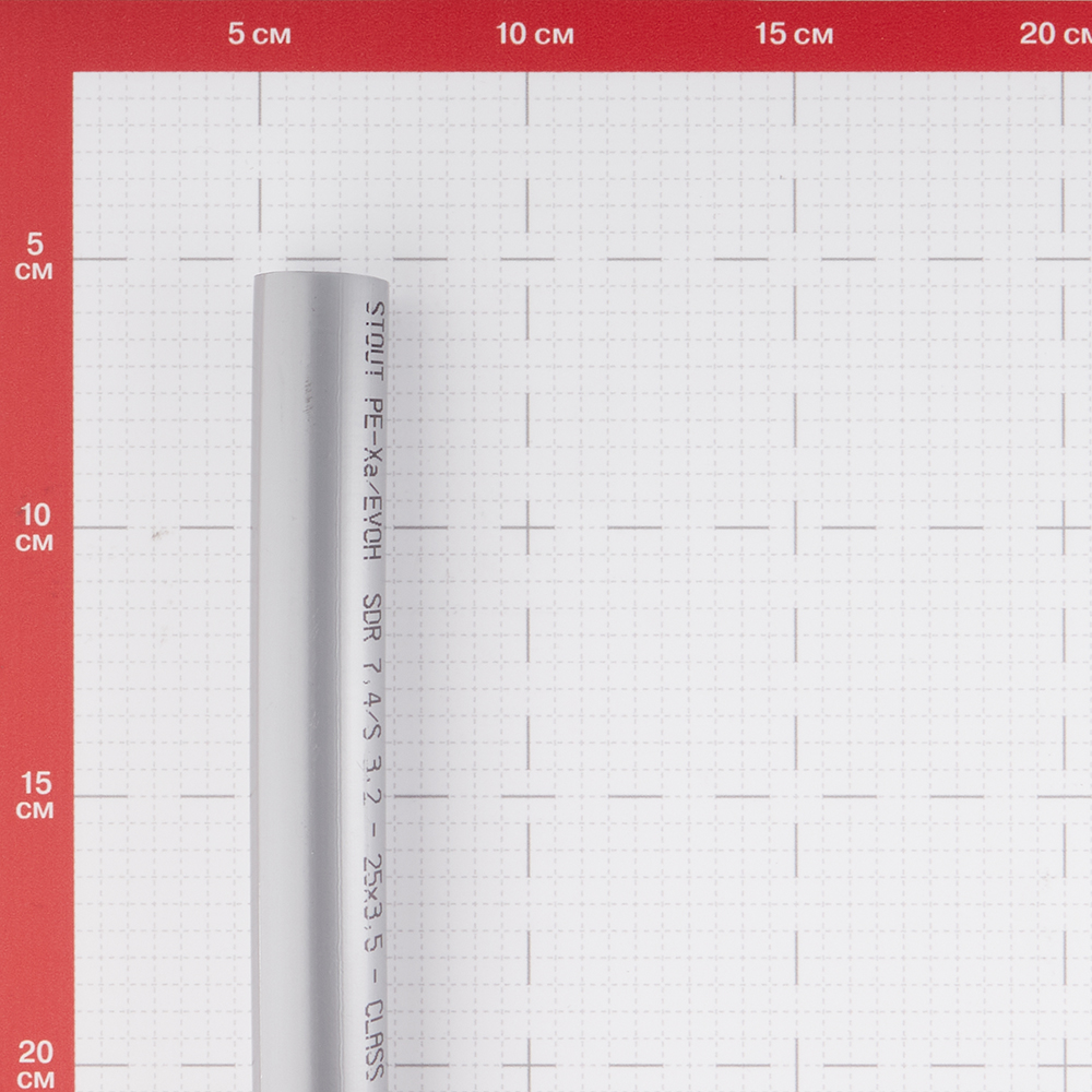 фото Труба из сшитого полиэтилена pe-xa stout (spx-0001-002535) 25 х 3,5 мм pn10 серая (50 м)