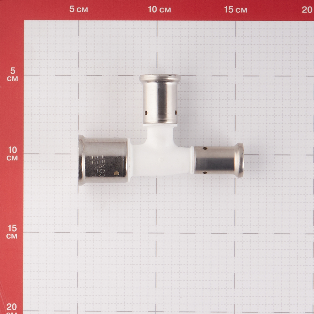 фото Тройник henco (11pkw-262016) 26(пресс) х 20(пресс) х 16(пресс) pvdf белый