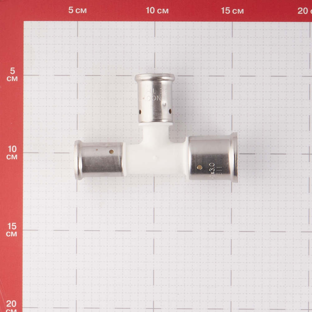 фото Тройник henco (11pkw-262020) 26(пресс) х 20(пресс) х 20(пресс) pvdf белый