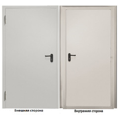 Дверь техническая Промет ДТ-1 серый (7035) глухая левая 950х2050 мм