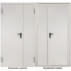 Дверь противопожарная двухстворчатая Промет ДП-2-EIS-60 серый (7035) глухая левая 1250х2050 мм