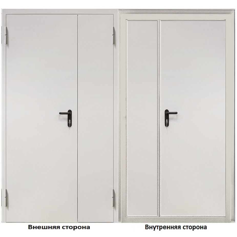 Фото «Дверь противопожарная двухстворчатая Промет ДП-2-EIS-60 серый (7035) глухая левая 1250х2050 мм» в г. 