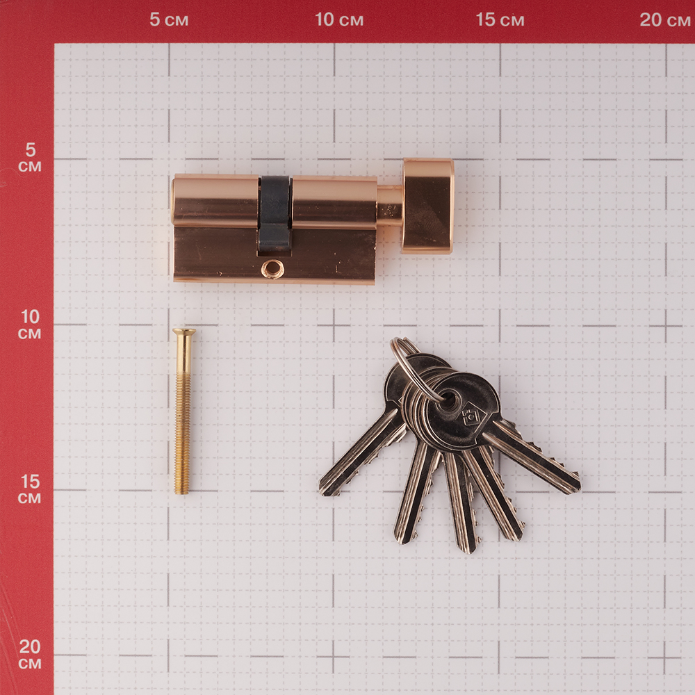 Цилиндр Palladium AL 60 T01 PB 60 30х30 мм ключ/вертушка латунь Вид№2