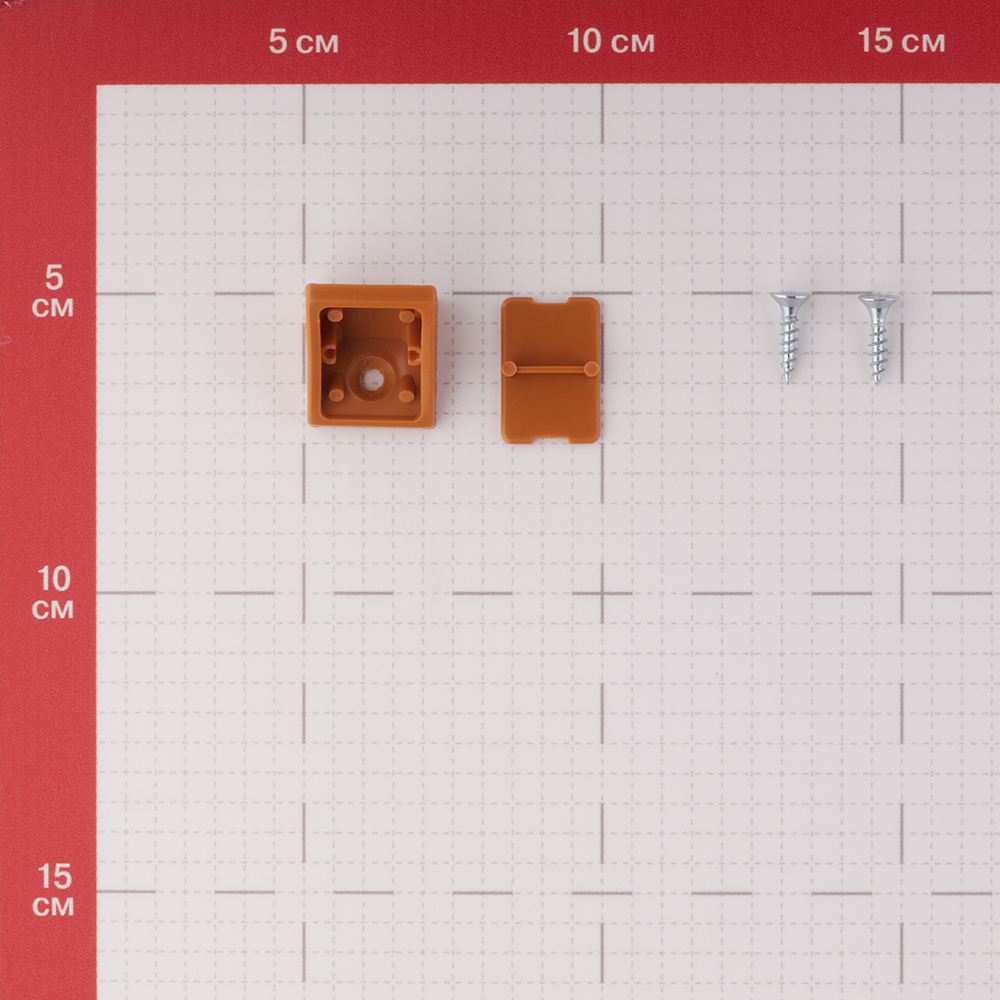 Уголок мебельный пластиковый 21х21х21 мм бук с шурупом (6 шт.) Вид№3