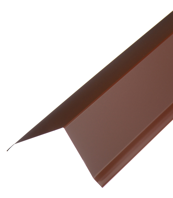 фото Планка торцевая для металлочерепицы 100х80 мм 2 м коричневая ral 8017
