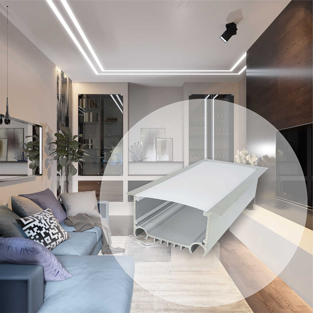 

Профиль для светодиодной ленты OGM (P8-72) 2 м врезной анодированный алюминий комплект