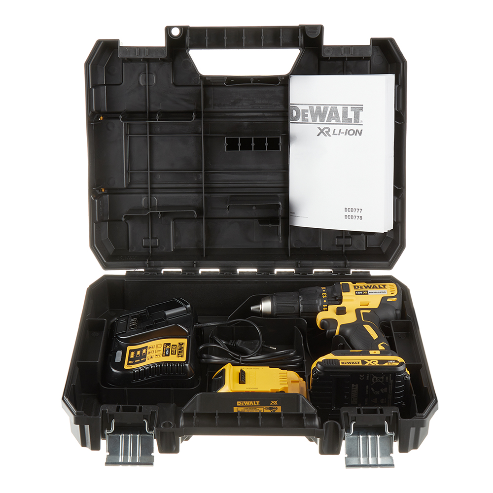 Дрель-шуруповерт аккумуляторная DeWalt DCD777D2T-QW 18В 2х2Ач Li-Ion