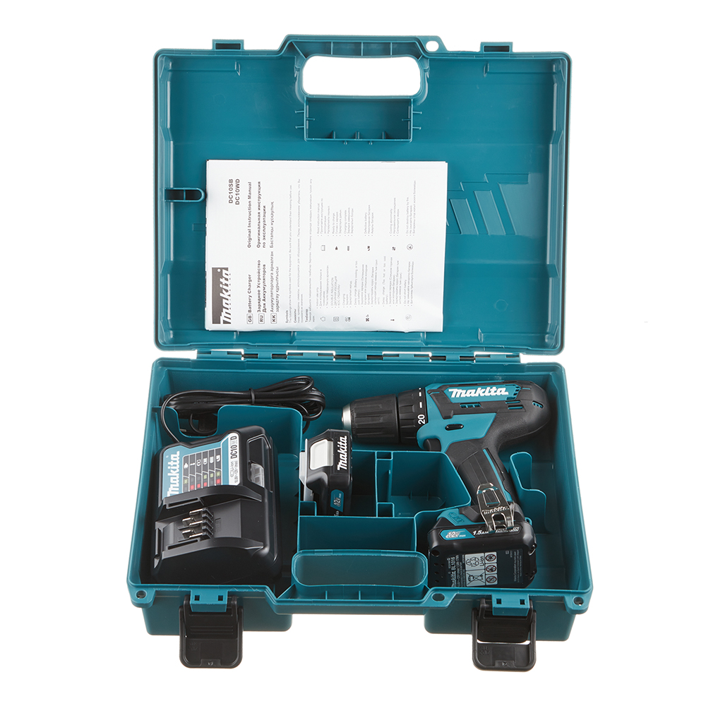 фото Дрель-шуруповерт аккумуляторная makita df333dwye 12в 2х1,5ач li-ion