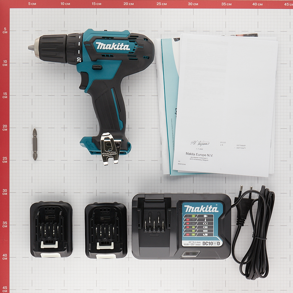 фото Дрель-шуруповерт аккумуляторная makita df333dwye 12в 2х1,5ач li-ion