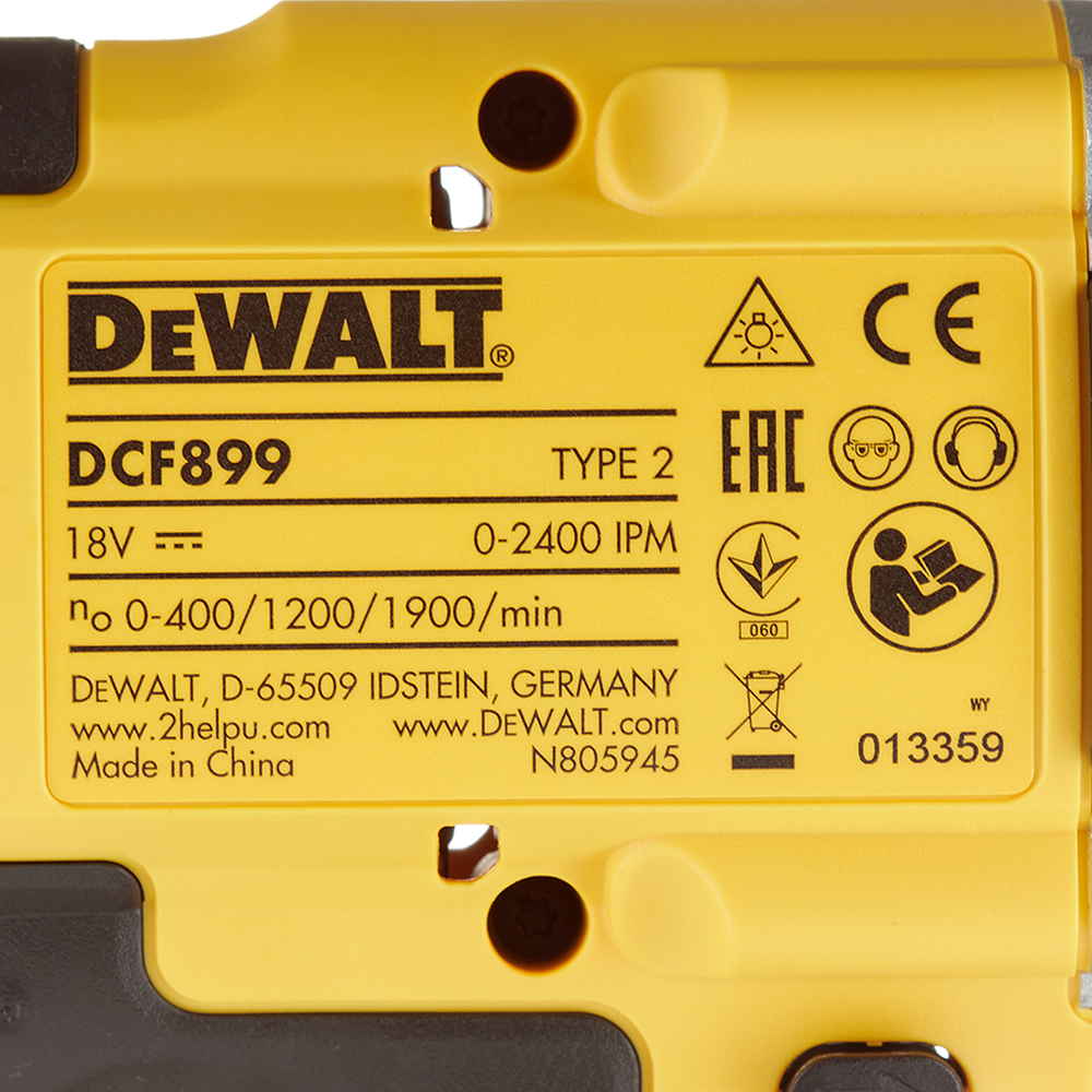 фото Гайковерт аккумуляторный dewalt dcf899n-xj 18в li-ion без акб и зу